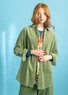 Corduroy overhemdblouse van biologisch katoen (nevelgroen S)