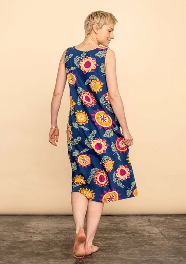 Robe "Kiku" en jersey de coton biologique - bleu indigo