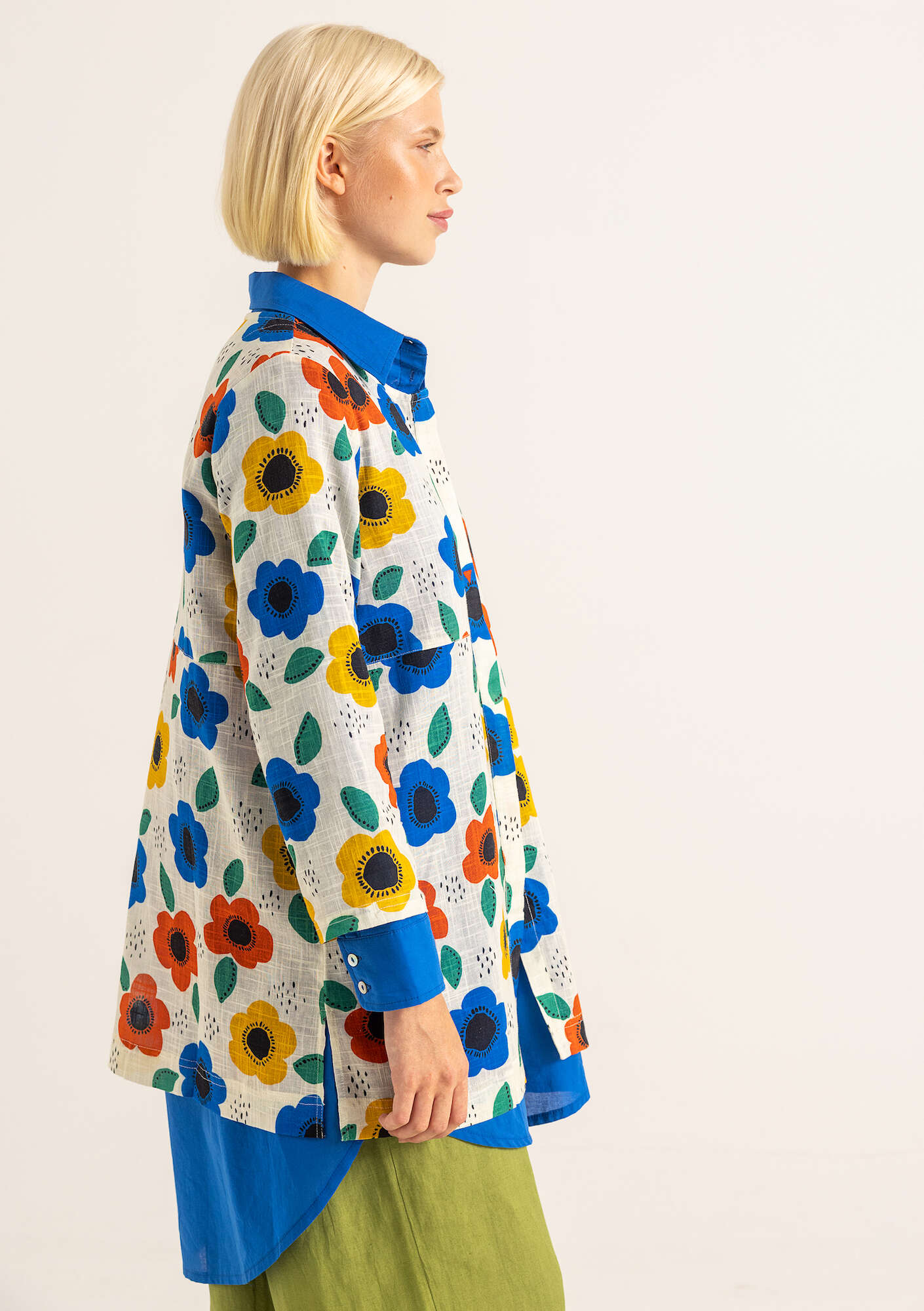 “Dessau” blouse in organic cotton multi-color