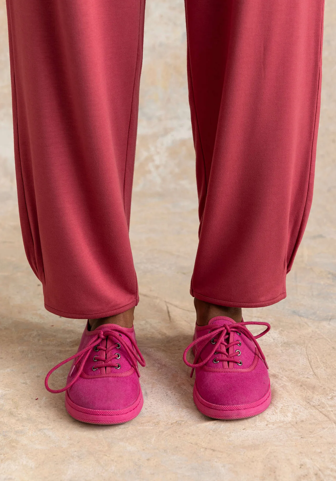 Chaussures ”Bianca” en tissu de coton biologique - cyclamen clair