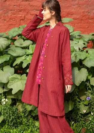 Manteau "Woodland" en coton biologique/lin - rouge agate