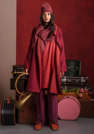 Woven dress in organic cotton - rust