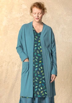 Trikotjacke aus Bambus-Viskose/Elasthan - graublau