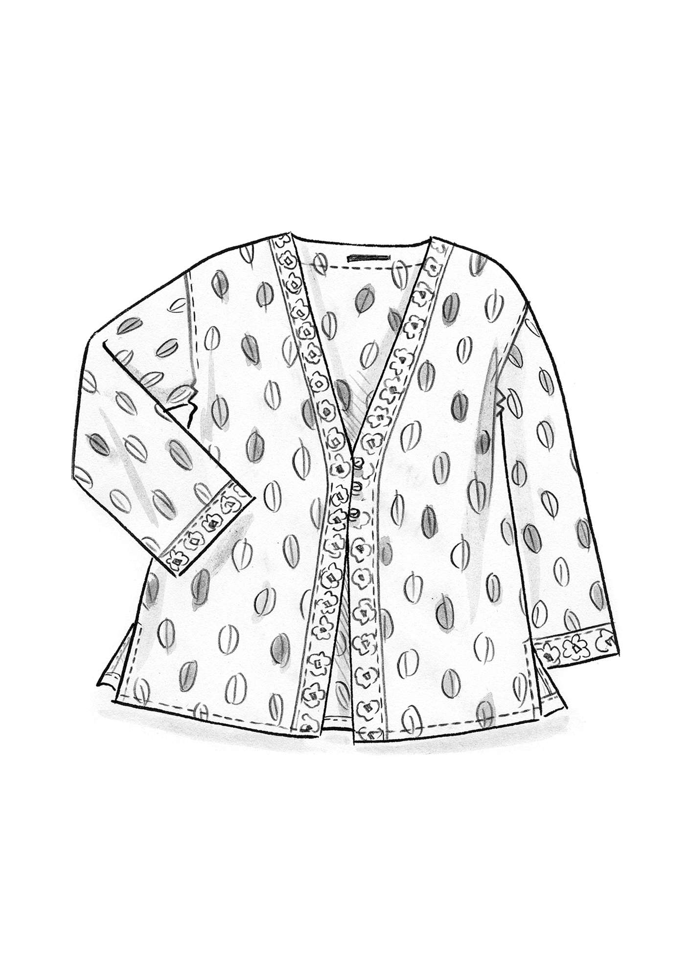 Bluse «Dorotea» i økologisk bomull / silke hibiskus