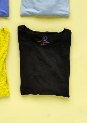 Tricot top "Ada" van lyocell/elastaan - zwart