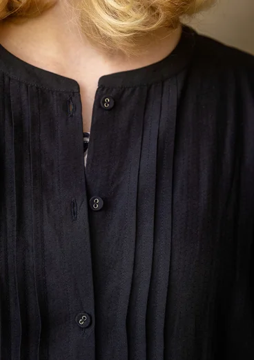 Webkleid „Anglaise“ aus Bio-Baumwolle - schwarz