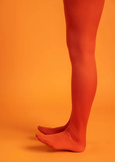 Einfarbige Strumpfhose aus Recycling-Polyamid - kupfer
