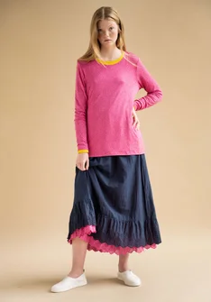 “Ada” jersey top in lyocell/spandex - hibiscus/patterned