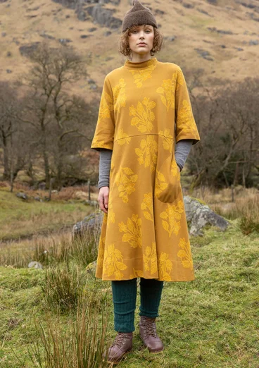 Strickkleid „Hildur“ aus Bio-Baumwolle - curry