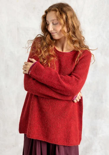 Favourite alpaca-blend sweater - parrot red/melange