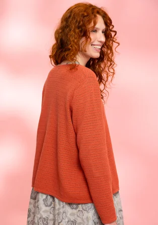 Organic/recycled cotton cardigan - brick
