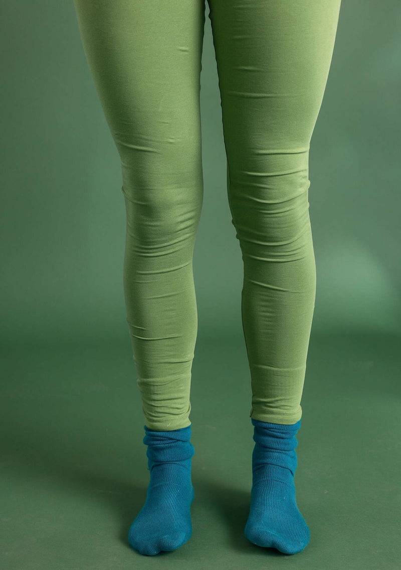“Disa” jersey leggings in organic cotton/spandex coriander