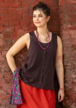 “Bip” jersey tank top in organic cotton - dark aubergine