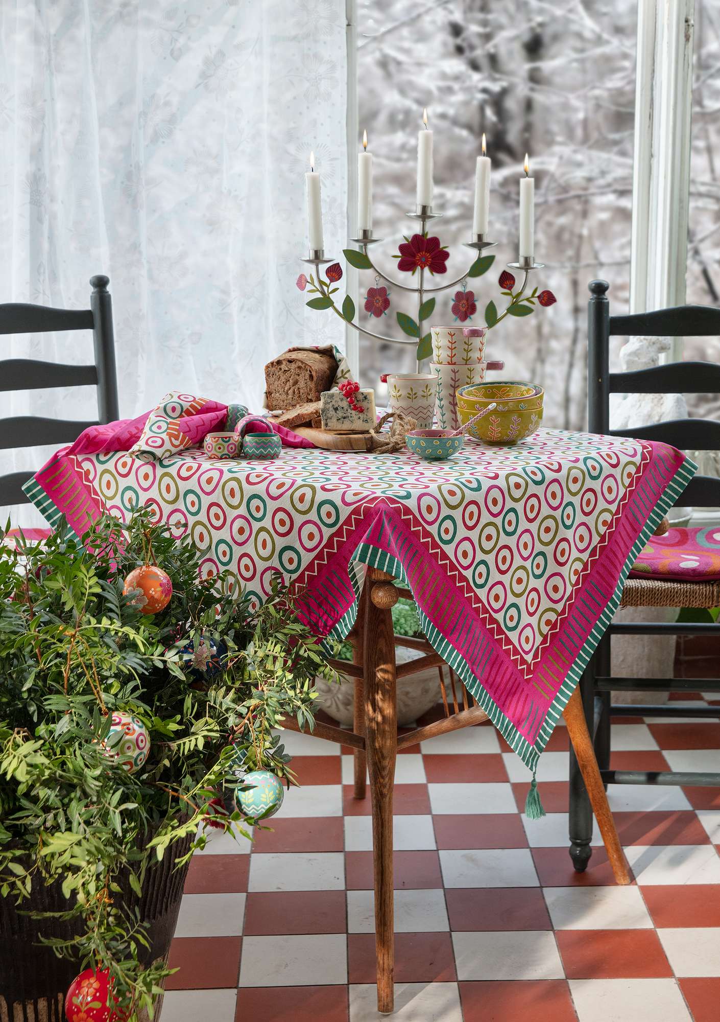 “Meringue” organic cotton tablecloth multicoloured thumbnail