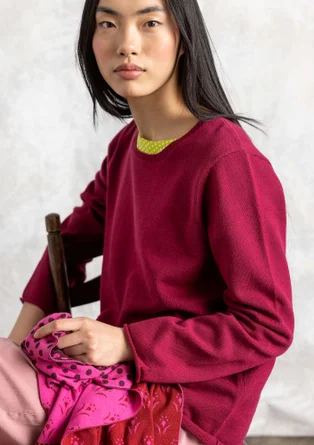 “Tove” Bästis sweater in organic/recycled cotton - red cabbage