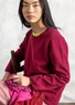 “Tove” organic/recycled cotton favourite sweater (red cabbage XL)