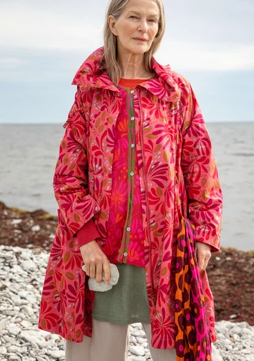 Manteau « Kaprifol » en coton biologique - corail