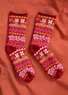 Socka "Twinkle" i ullfrotté (tomat S/M)