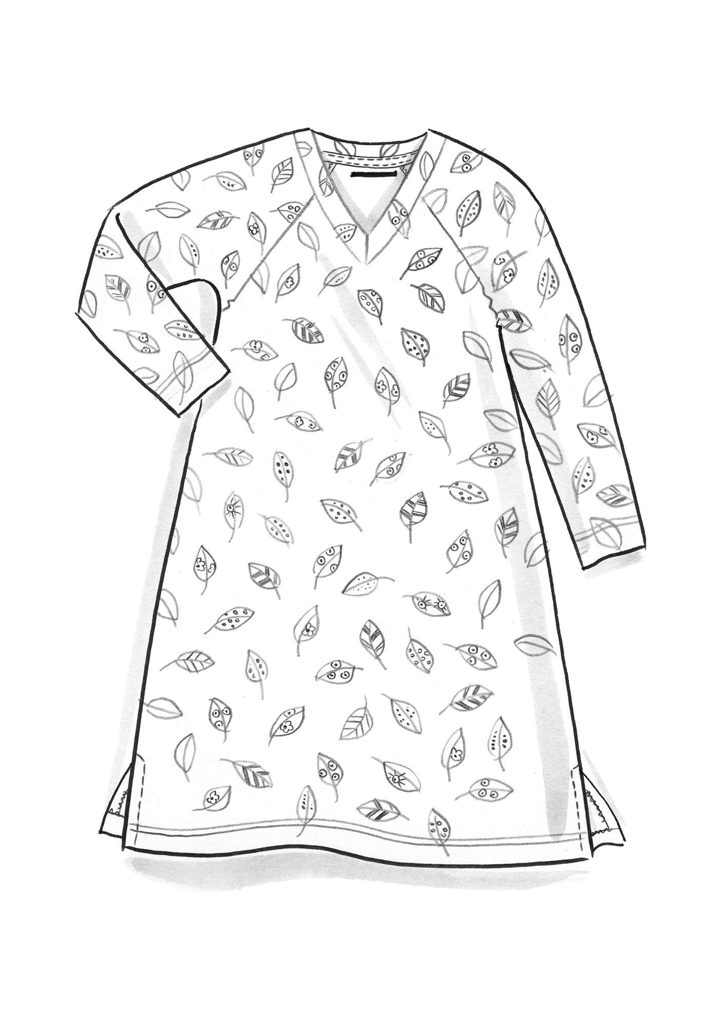 “Spirit” jersey dress in bamboo viscose/elastane hibiscus/patterned
