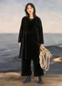 Velour dress in organic cotton/recycled polyester/spandex (black M)