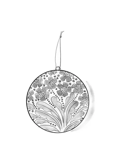 “Gnistra” papier-mâché Christmas bauble - cerise