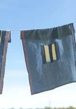 “Ira” kitchen towel in organic cotton - sea blue