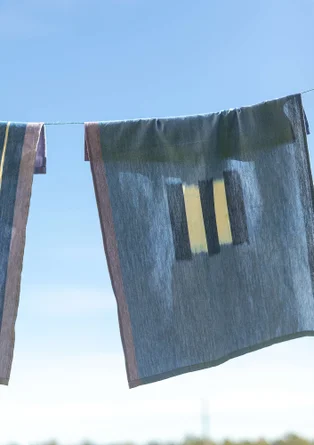 “Ira” organic cotton tea towel - sea blue