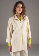 Gewebte Hemdbluse aus Bio-Baumwolle/Leinen - ungefärbt