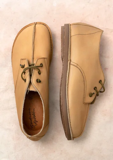 Halbschuhe aus Nubukleder - hafer