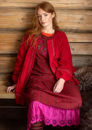 “Glimra” woven organic cotton dress - aubergine