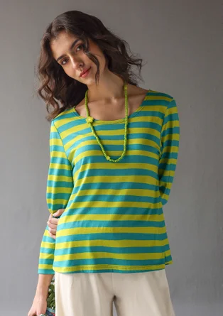 “Aina” jersey top in organic cotton/modal - lime green/oriental green