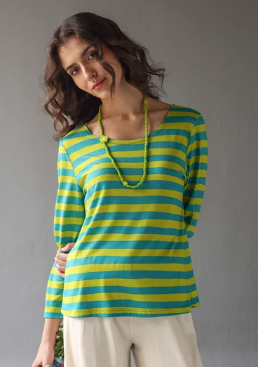 “Aina” jersey top in organic cotton/modal - lime green/oriental green