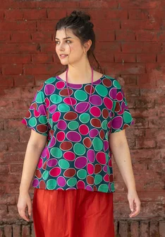 “Pop” top in organic cotton - dark jade