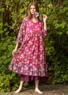 Vævet kjole "Floria" i økologisk bomuld (rosa orkide S)