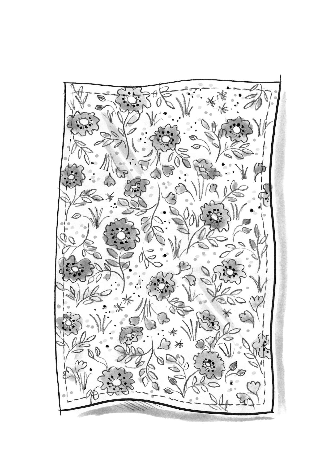 “Primavera” tablecloth in organic cotton chili