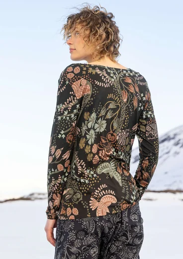 Bluse "Yura" i økologisk lyocell/elastan - sort