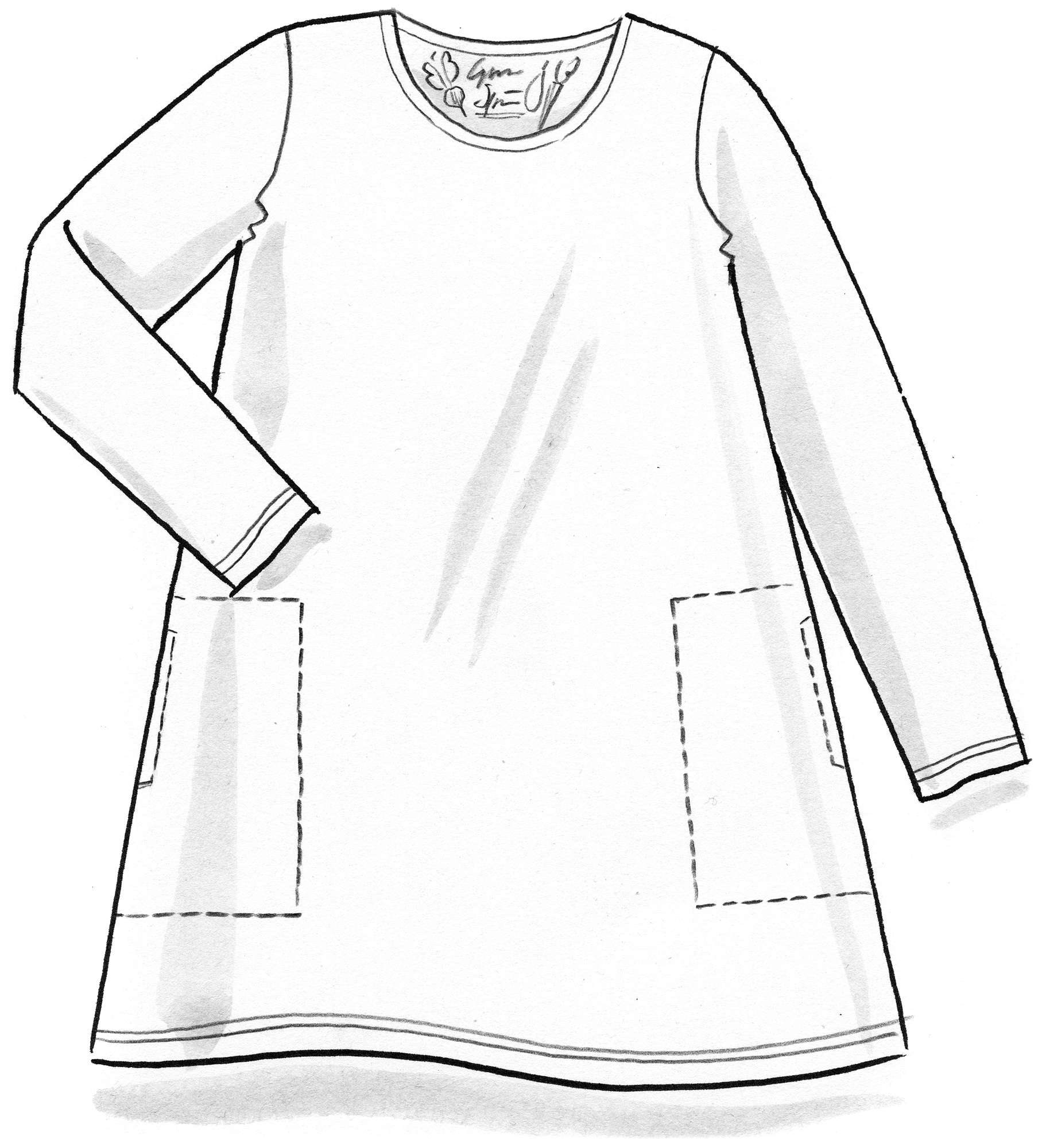 “Pytte” jersey tunic made of organic cotton/modal/elastane