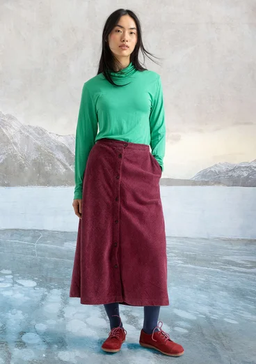 “Rime” organic cotton corduroy skirt - burgundy
