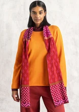 “Tove” organic/recycled cotton knitted scarf - lingonberry