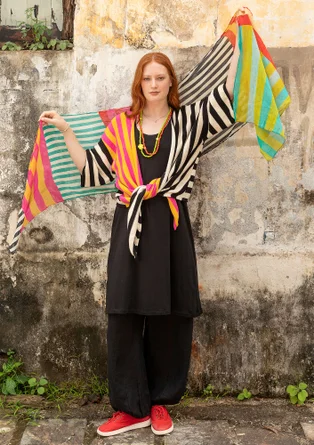 Foulard tissé "Cherai" en coton biologique - fraise des bois