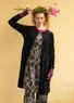 “Selma” velour dress in organic cotton/recycled polyester (black XXL)