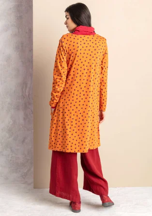 Tunique "Juliet" en jersey de coton biologique/modal - orange brûlée/motif