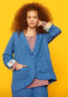 Blazer „Margit“ aus Leinen/Modal-Gewebe - eismeerblau