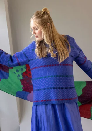 Trøje "Haida" i filtet genanvendt uld - lupin