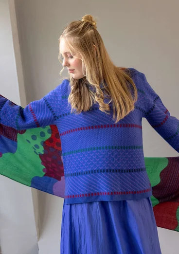 Trøje "Haida" i filtet genanvendt uld - lupin