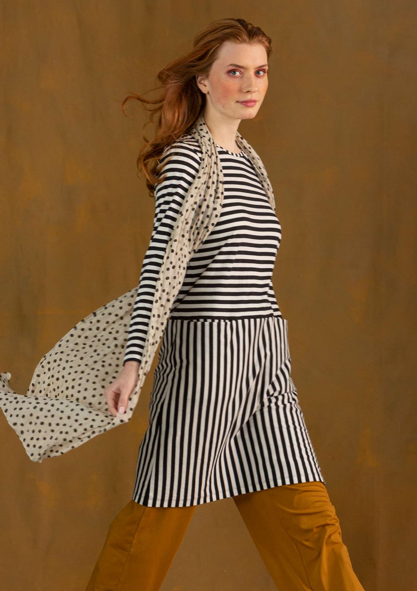 Essential stripe dress made of organic cotton black/ecru thumbnail