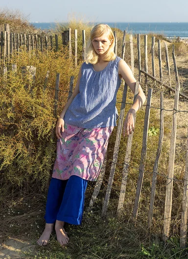 “Bifrost” woven linen tank top