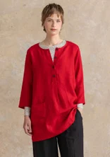 Woven linen tunic - amaryllis