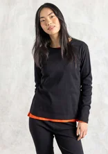 Jerseyshirt aus Bio-Baumwollripp - schwarz