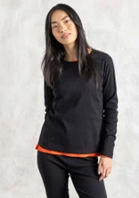 Top van biologisch katoenen ribtricot - zwart